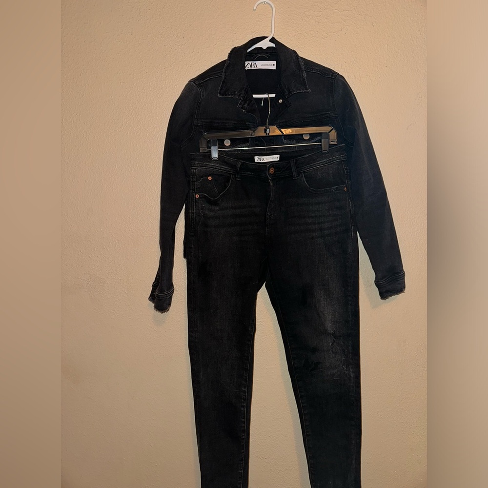 Zara Denim Set Black